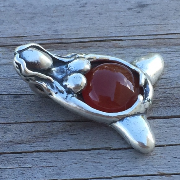 Goddess of Abundance Pendant .925 Sterling Silver w/ genuine Carnelian gem USA - Picture 6 of 13